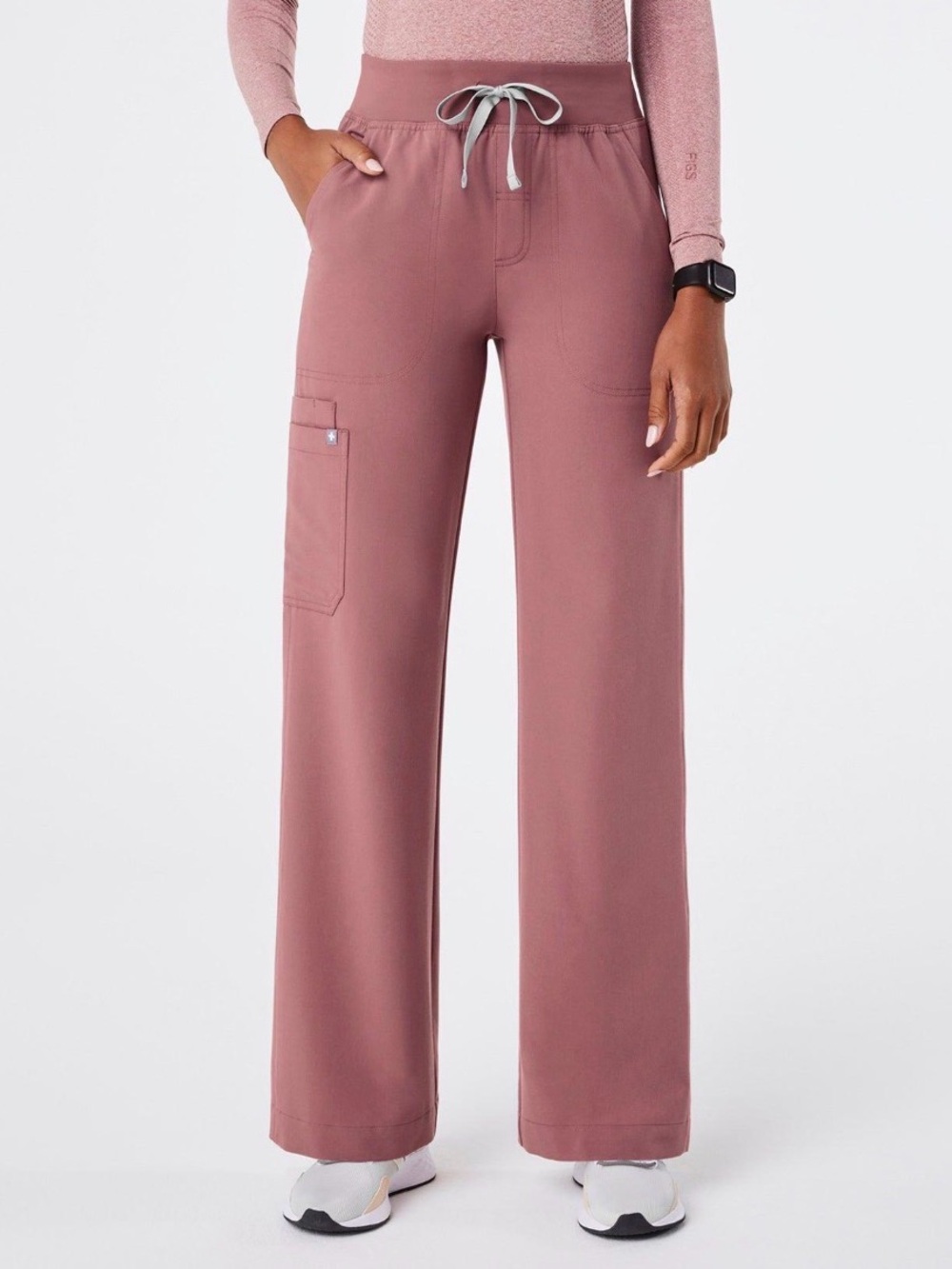 🌸 FIGS Isabel High-Rise Wide-Leg Pants — Mauve